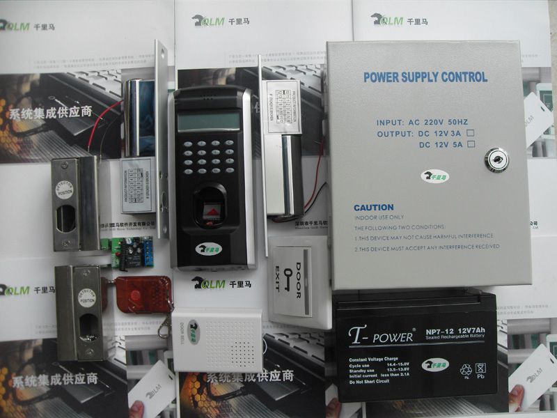 指紋門禁考勤系統/雙扇開/電插鎖/后備電源/聯網門禁系統